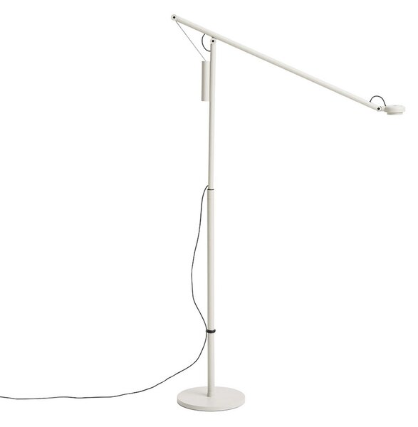 Stojací Lampa HAY, Fifty-Fifty, stmívatelné, Šedá, Obývací pokoj, Hliník, Design