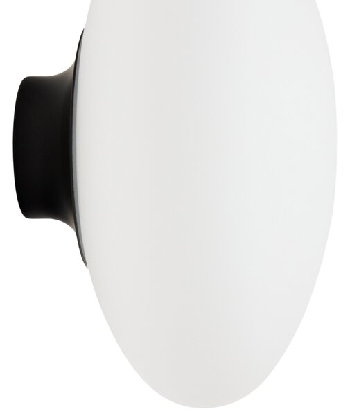 Kave Home Skleněné nástěnné světlo s černou základnou Bamila Ø 25 cm