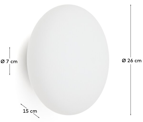 Kave Home Skleněné nástěnné světlo s černou základnou Bamila Ø 25 cm