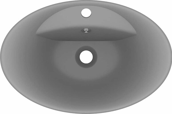 VidaXL Luxusní umyvadlo přepad oválné světle zelené 58,5x39cm keramika [146939] Barva: matná bílá