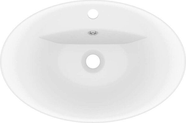 VidaXL Luxusní umyvadlo přepad oválné světle zelené 58,5x39cm keramika [146939] Barva: matná bílá