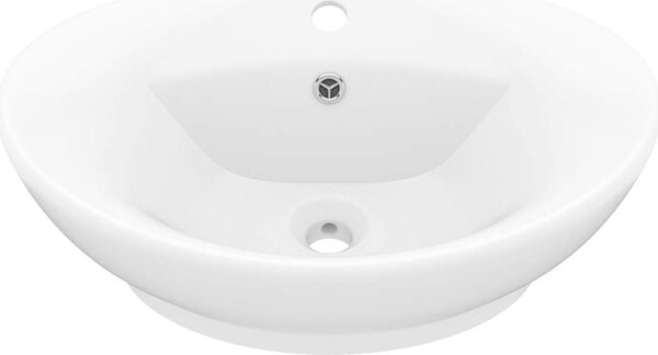 VidaXL Luxusní umyvadlo přepad oválné světle zelené 58,5x39cm keramika [146939] Barva: matná bílá
