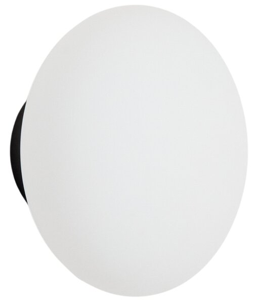Kave Home Skleněné nástěnné světlo s černou základnou Bamila Ø 15 cm