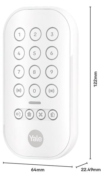 Startovací sada Yale Smart Alarm 7 položek - ústředna, klávesnice, dálkový ovladač, 2x pohybový senzor, 2x okenní/dveřní senzor
