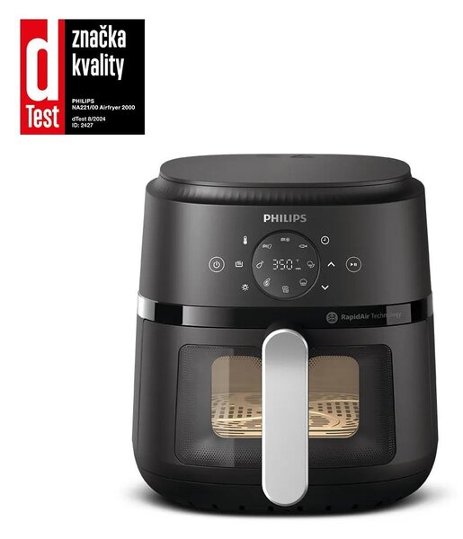 Philips 2000 series NA221/00 Fritéza Airfryer , objem 4,2 l (stříbrná)