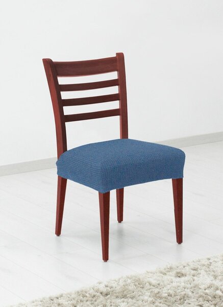 DekorTextil Potah multielastický na sedák židle Denia - modrý - 2 ks