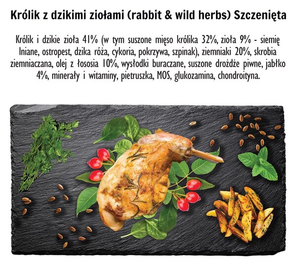 PZW PAKA ZWIERZAKA Puppy Rabbit with wild herbs S Mono - suché krmivo pro psy - 9kg
