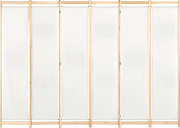 VidaXL 6dílný paraván 240 x 170 x 4 cm textil [248174] Barva: krémová