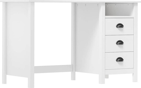 VidaXL Psací stůl Hill 3 zásuvky 120x50x74 cm masivní borovice [288998] Barva: Bílo-hnědá