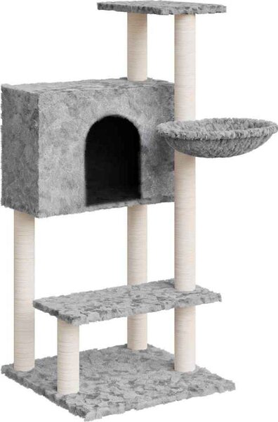 VidaXL Škrabadlo pro kočky se sisalovými sloupky 108,5 cm [171597] Barva: světle šedá