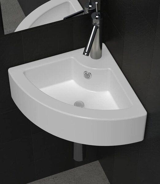 VidaXL Umyvadlo s přepadem 45 x 32 x 12,5 cm keramika [140697] Barva: Černá