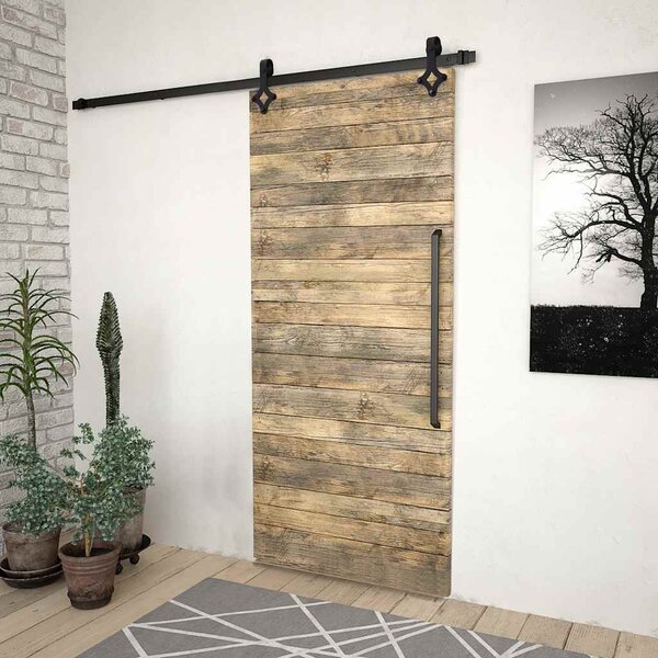 VidaXL Hardwarová sada pro posuvné dveře 200 cm ocel [145261] Barva: Černá