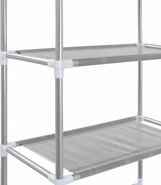 VidaXL 3patrový úložný regál nad WC 53 x 28 x 169 cm [282464] Barva: Stříbrná