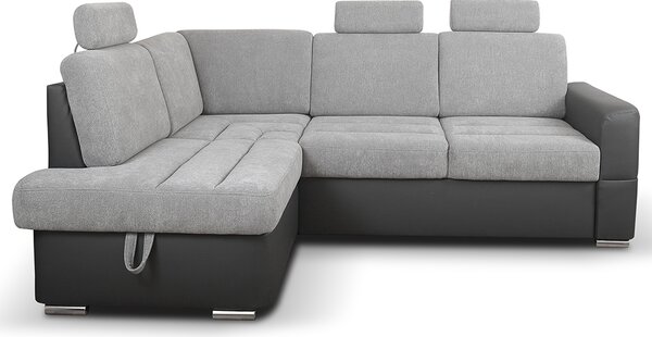 Sedací souprava BARDO + 3x záhlavník | 170x235 cm | LEVÁ | rozkládací + úlož. prostor | VÝBĚR TKANIN