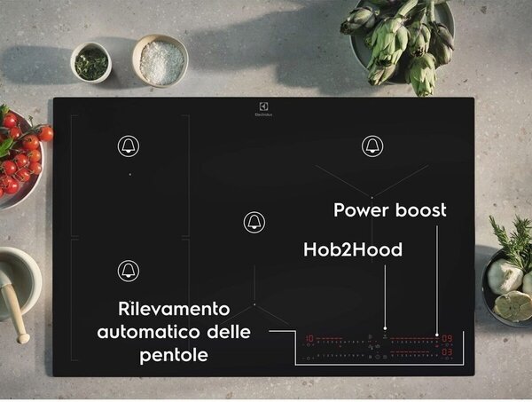 Electrolux EIS62453 Černá Vestavěné 60 cm Indukční varná deska se zónami 4 zóna/zón