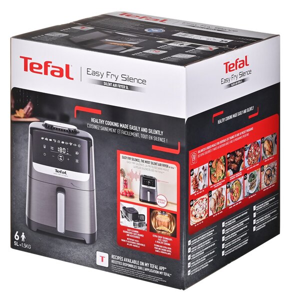 Tefal Easy Fry Silence EY551HE0 fritovací hrnec Samostarný 5 l Samostatné Horkovzdušná fritéza Černá, Šedá, Nerezová ocel