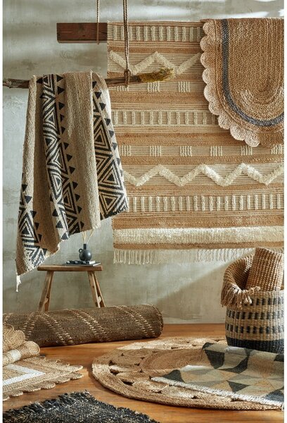 Béžový jutový koberec Flair Rugs Medina, 120 x 170 cm