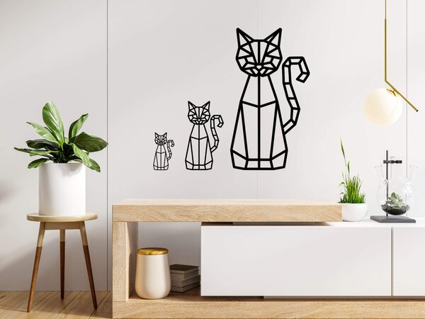 Vsepropejska Kočka dřevěná dekorace na zeď Rozměr (cm): 17 x 9, Typ: Kočka 6, Dekor: Černá