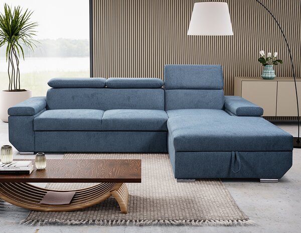 Sedací souprava LARS | 270x185 cm | PRAVÁ | rozkládací + úložný prostor | VÝBĚR TKANIN