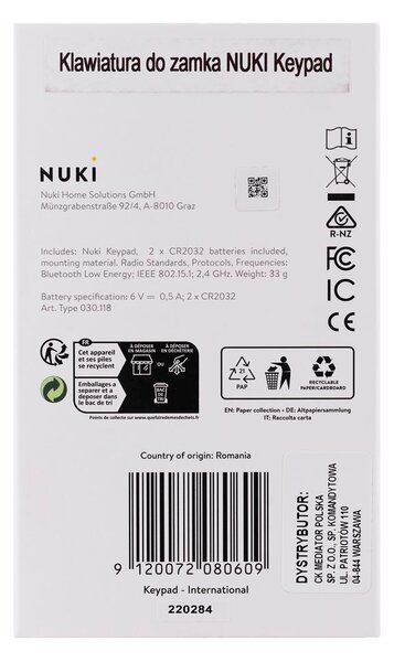 NU1 Nuki 9120072080609 chytrý zámek Chytrý dveřní zámek