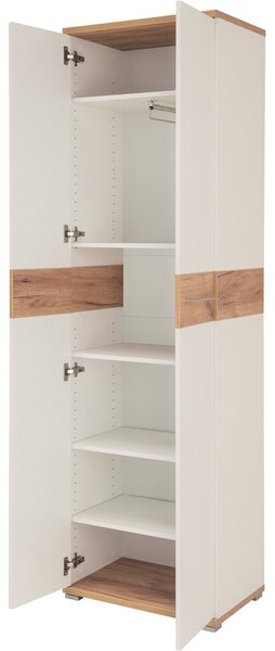 Bílá přírodní šatní skříň v dekoru dubu 59x199 cm Topix – Germania