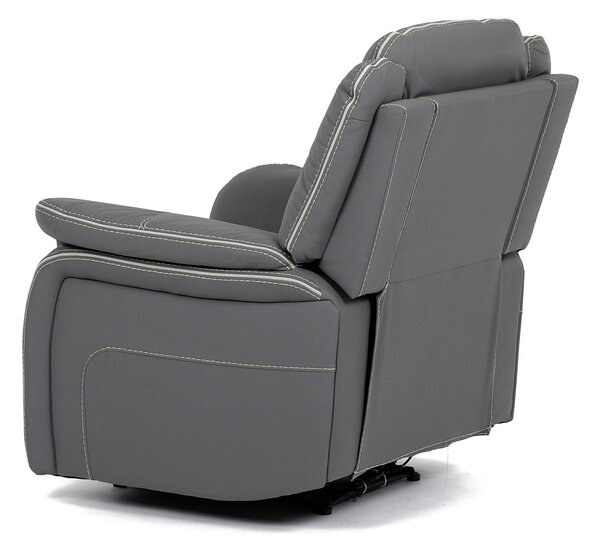 TV a relaxační křeslo s elektrickým ovládáním, potah šedá ekokůže