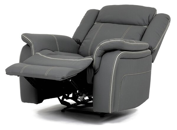 TV a relaxační křeslo s elektrickým ovládáním, potah šedá ekokůže