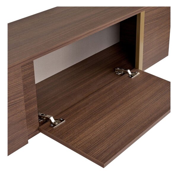 TV stolek v dekoru ořechu v tmavě přírodní barvě 180x50x30 cm Onera – Kalune Design
