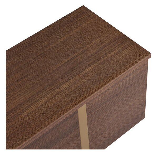 TV stolek v dekoru ořechu v tmavě přírodní barvě 180x50x30 cm Onera – Kalune Design