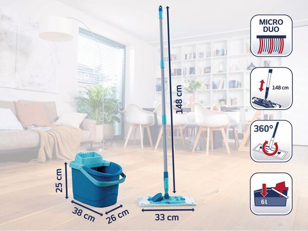 Mop s kbelíkem PowerClean M – LEIFHEIT