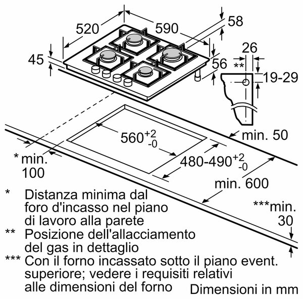 Plynová varná deska Bosch Serie 4 PNP6B6K40 4 zóny