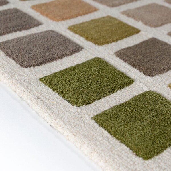 Zelený ručně tkaný vlněný koberec 140x200 cm Renga Wool – Flair Rugs