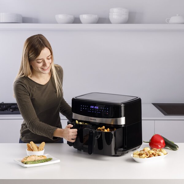 Taurus Air Fry Digital Duo Dvojitý 9 l 2200 W Horkovzdušná fritéza Černá