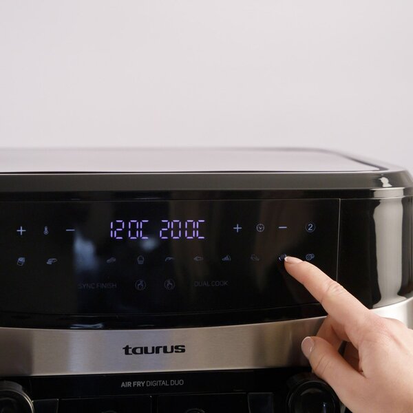 Taurus Air Fry Digital Duo Dvojitý 9 l 2200 W Horkovzdušná fritéza Černá
