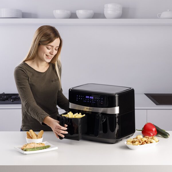 Taurus Air Fry Digital Duo Dvojitý 9 l 2200 W Horkovzdušná fritéza Černá