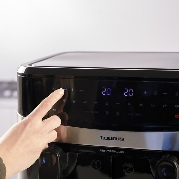 Taurus Air Fry Digital Duo Dvojitý 9 l 2200 W Horkovzdušná fritéza Černá