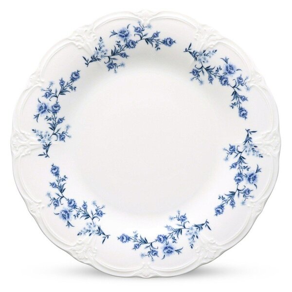 Bílý/modrý porcelánový talíř ø 21 cm Retro – BonBistro
