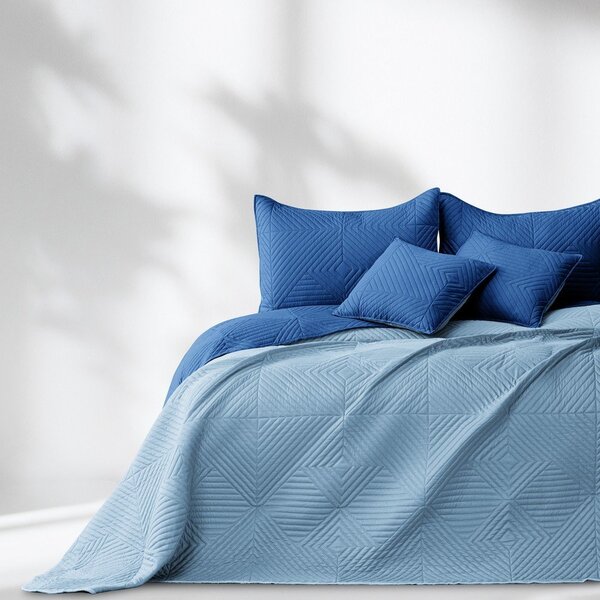 Modrý prošívaný přehoz z mikrovlákna 220x240 cm Softa – Restilo