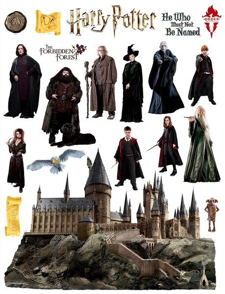 Dětská samolepka na zeď Harry Potter Kouzelné Bradavice | 65 x 85 cm | DDK2347