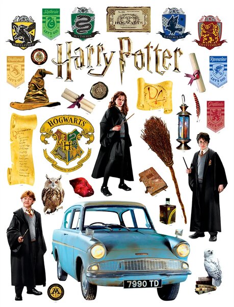 Dětská samolepka na zeď Harry Potter Trio Kouzelníků | 65 x 85 cm | DDK2369