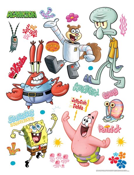 Dětská samolepka na zeď Spongebob Bikini Bottom | 65 x 85 cm | DDK2371
