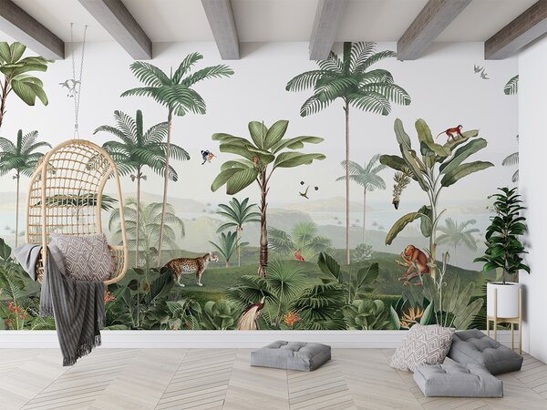 FUGU Přírodní tapeta - Thriling Tropics Materiál: Digitální eko vlies - klasická tapeta nesamolepicí
