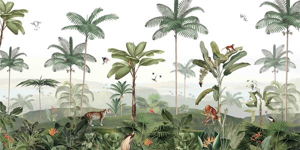 FUGU Přírodní tapeta - Thriling Tropics Materiál: Digitální eko vlies - klasická tapeta nesamolepicí