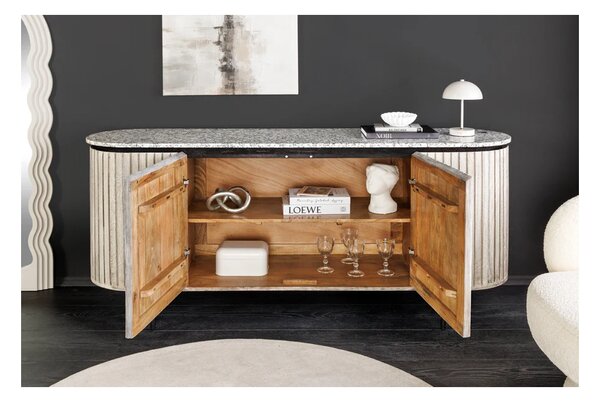 Massive home | Komoda ADLON 170 cm s mramorovou deskou - mangové dřevo