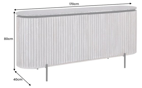 Massive home | Komoda ADLON 170 cm s mramorovou deskou - mangové dřevo