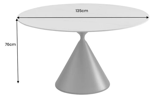 Massive home | Jídelní stůl SIGNATURE 135 cm kulatý, mramor/černý kov