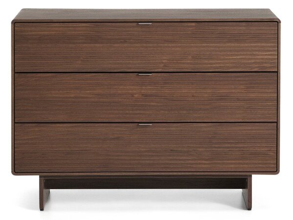 Komoda v dekoru ořechu v tmavě přírodní barvě 101x75x50 cm Norlen – Kave Home