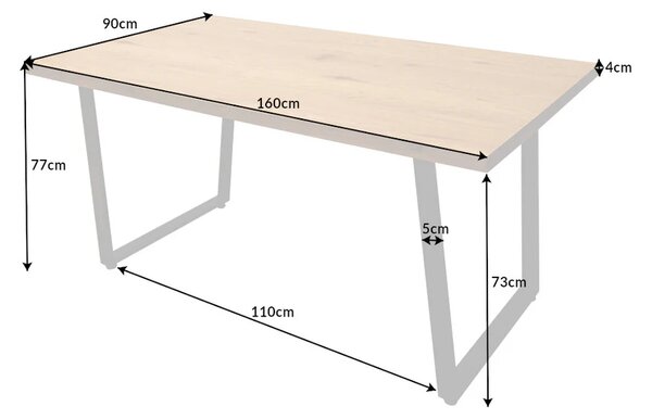 Massive home | Jídelní stůl LOFT 160cm dub přírodní