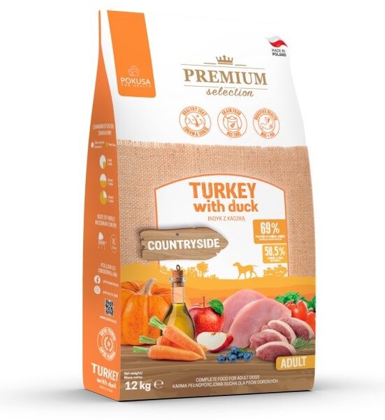 PKS POKUSA Premium Selection Adult Turkey with duck - suché krmivo pro psy - 12kg