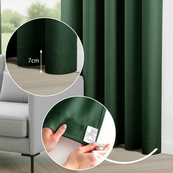 Tmavě zelený dimout závěs 200x250 cm Calisto – Filumi